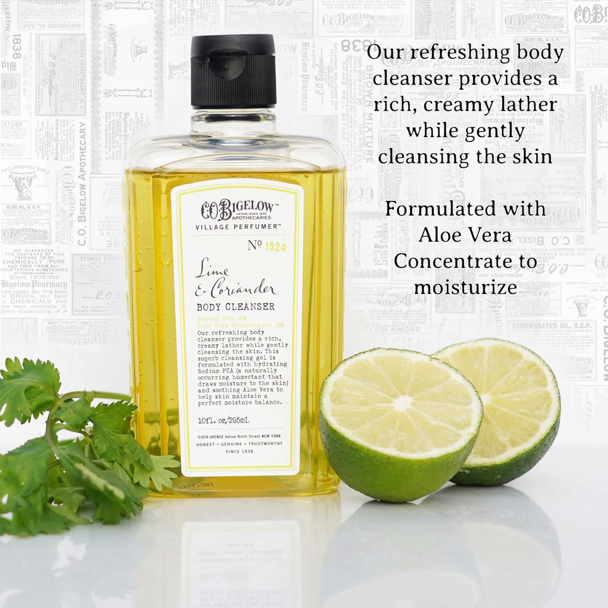 C.O. Bigelow Lime & Coriander Body Cleanser – Refreshing & Hydrating Shower Gel