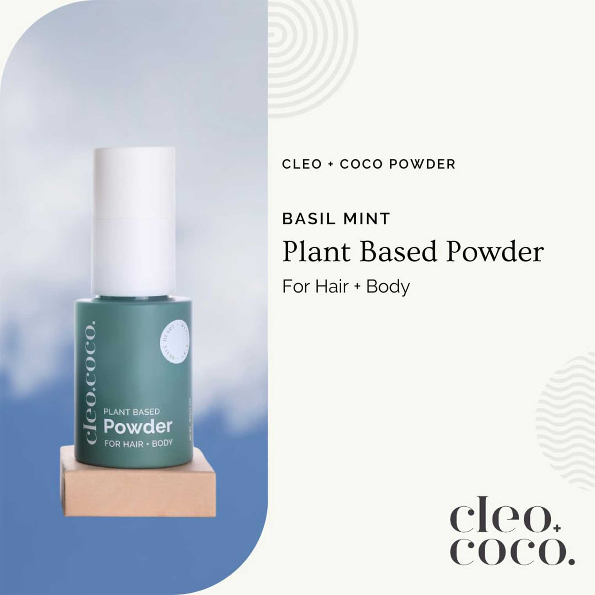 Cleo + Coco Plant-Based Hair & Body Powder – Basil Mint