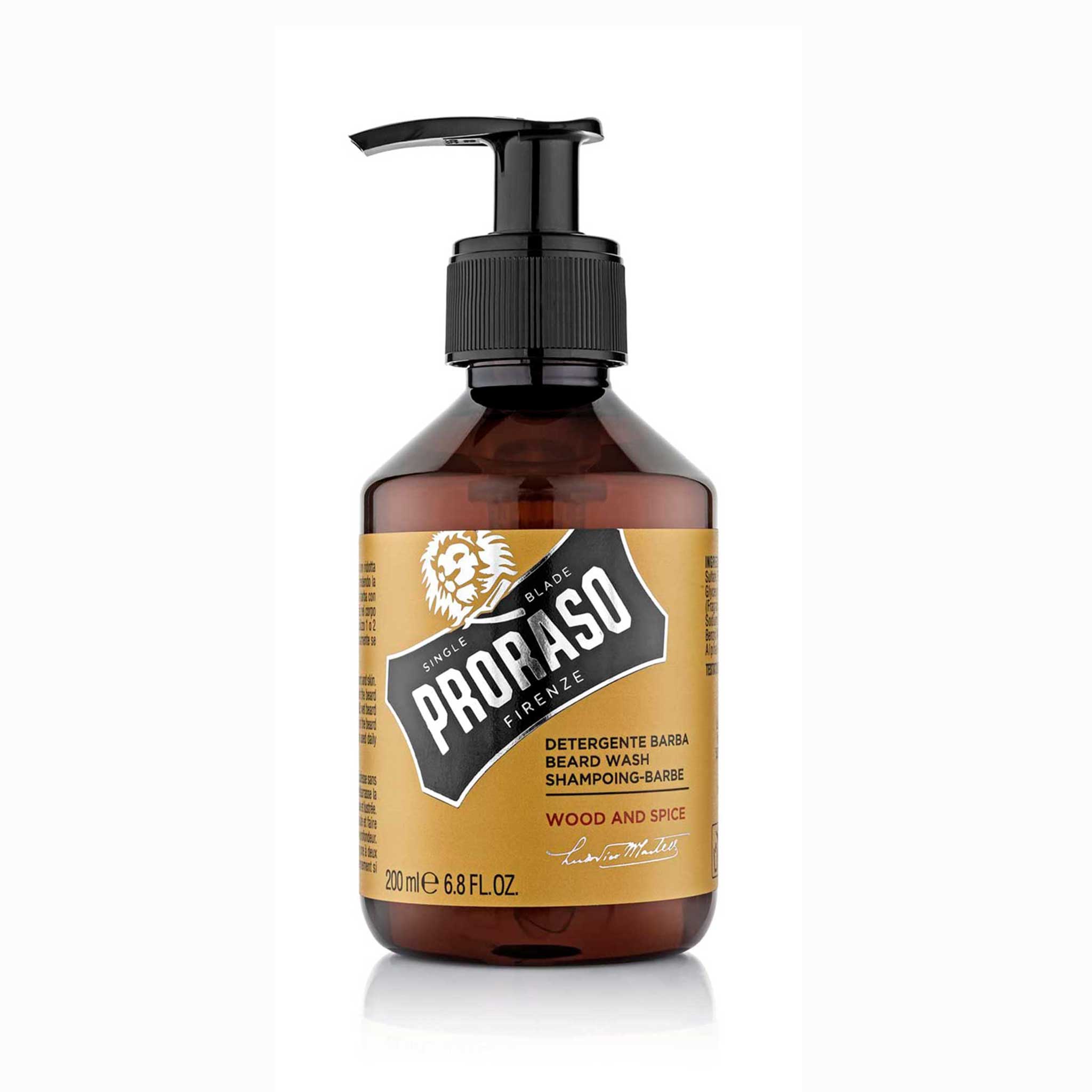 PRORASO Wood & Spice Beard Wash – Gentle Cleanser for Beard & Skin