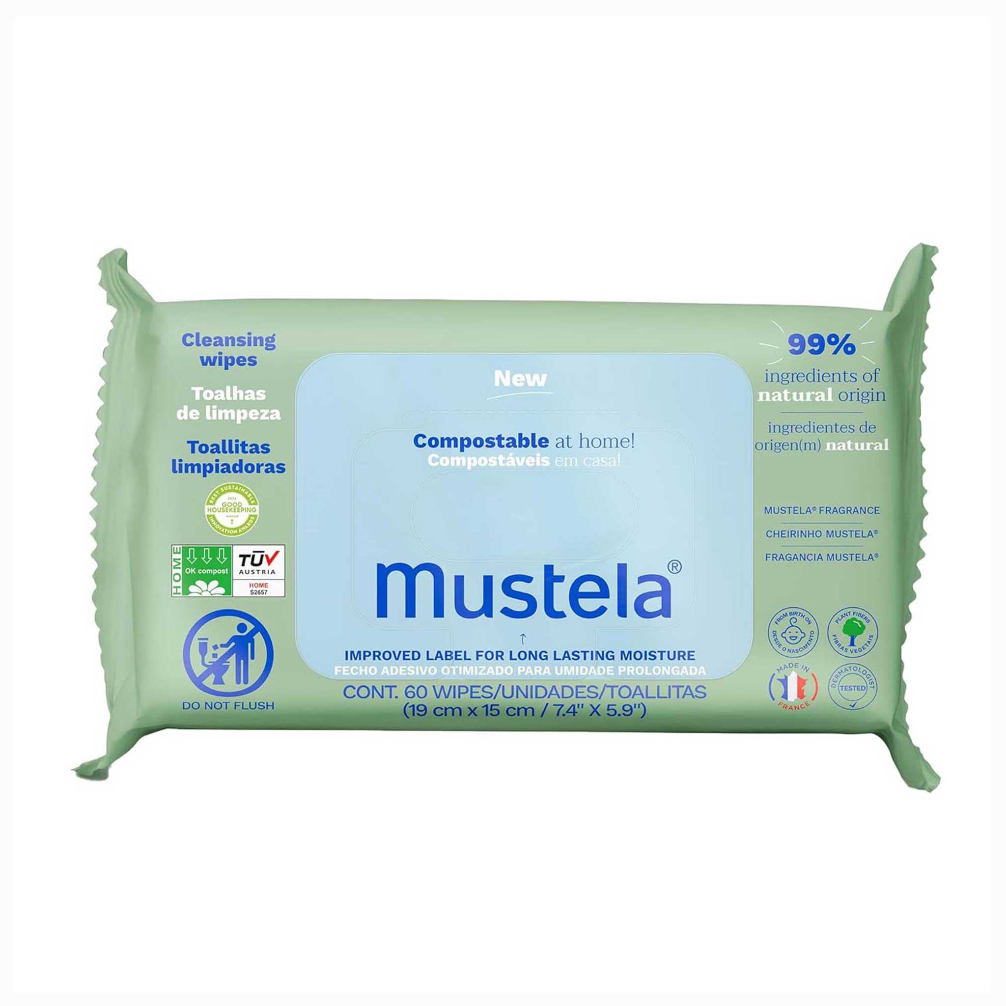 Mustela Cleansing Wipes – 60-Pack for Baby’s Delicate Skin