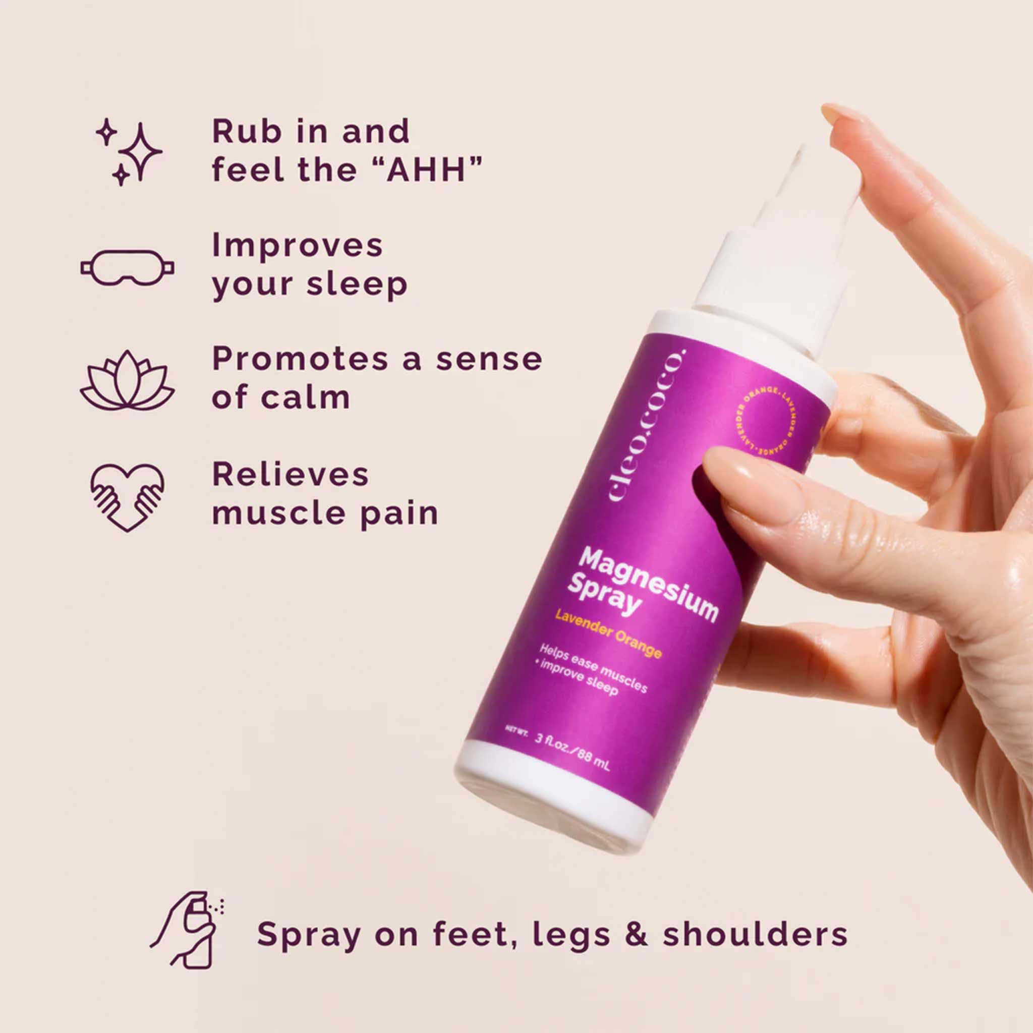 Cleo + Coco Magnesium Spray – Lavender Orange – Cedra Pharmacy