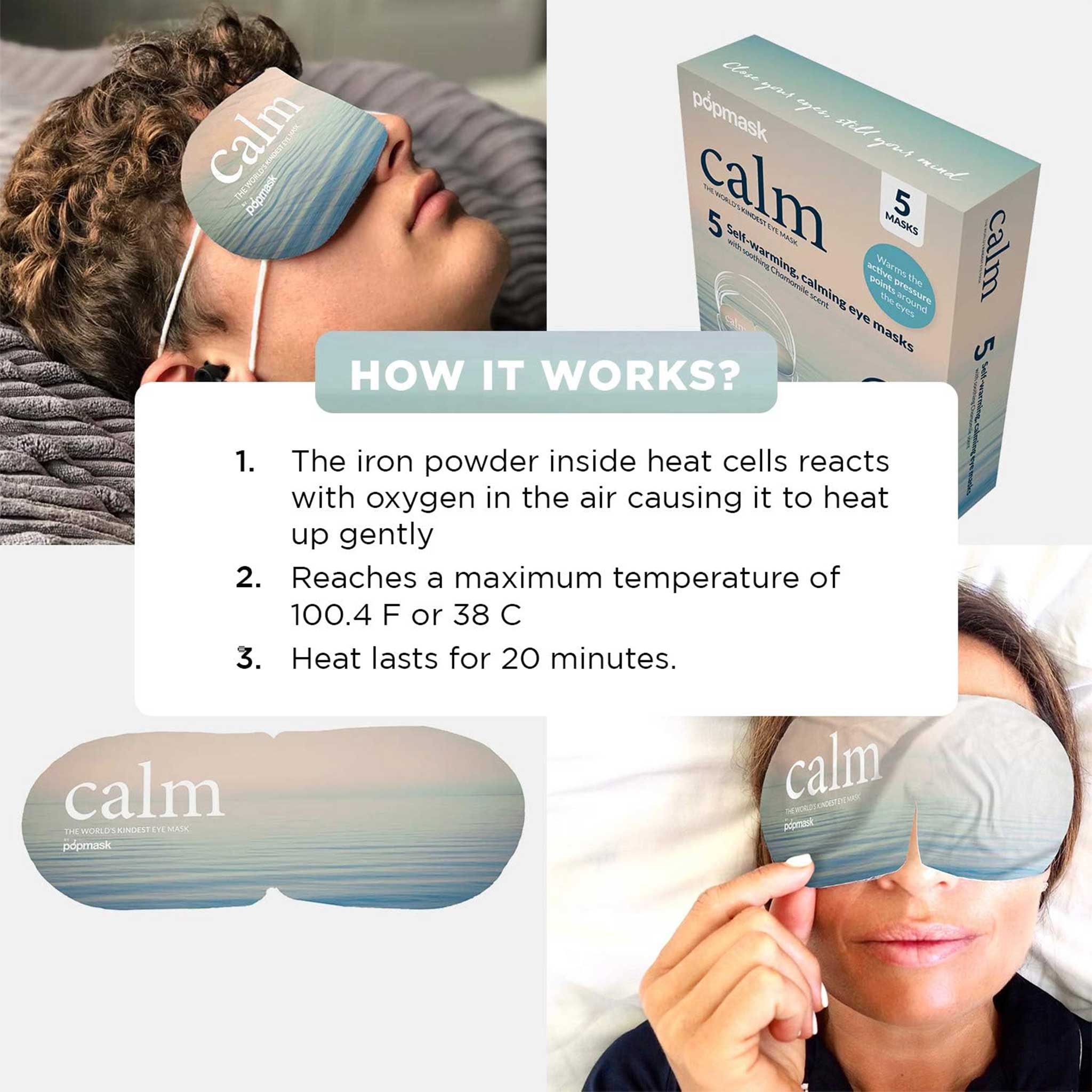 Popmask Calm – Chamomile Scented Self-Heating Eye Mask