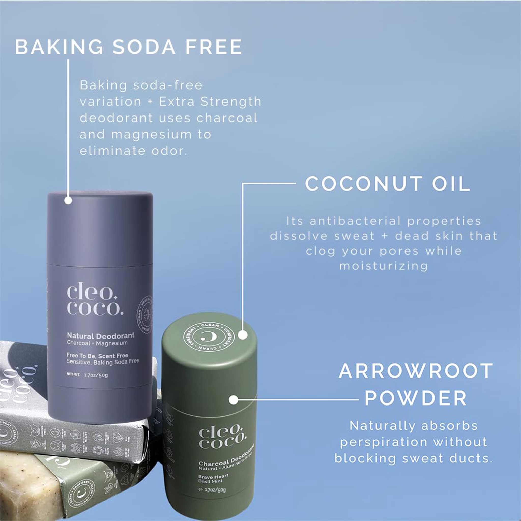 Cleo + Coco Natural Deodorant – Charcoal + Magnesium – Cedra Pharmacy