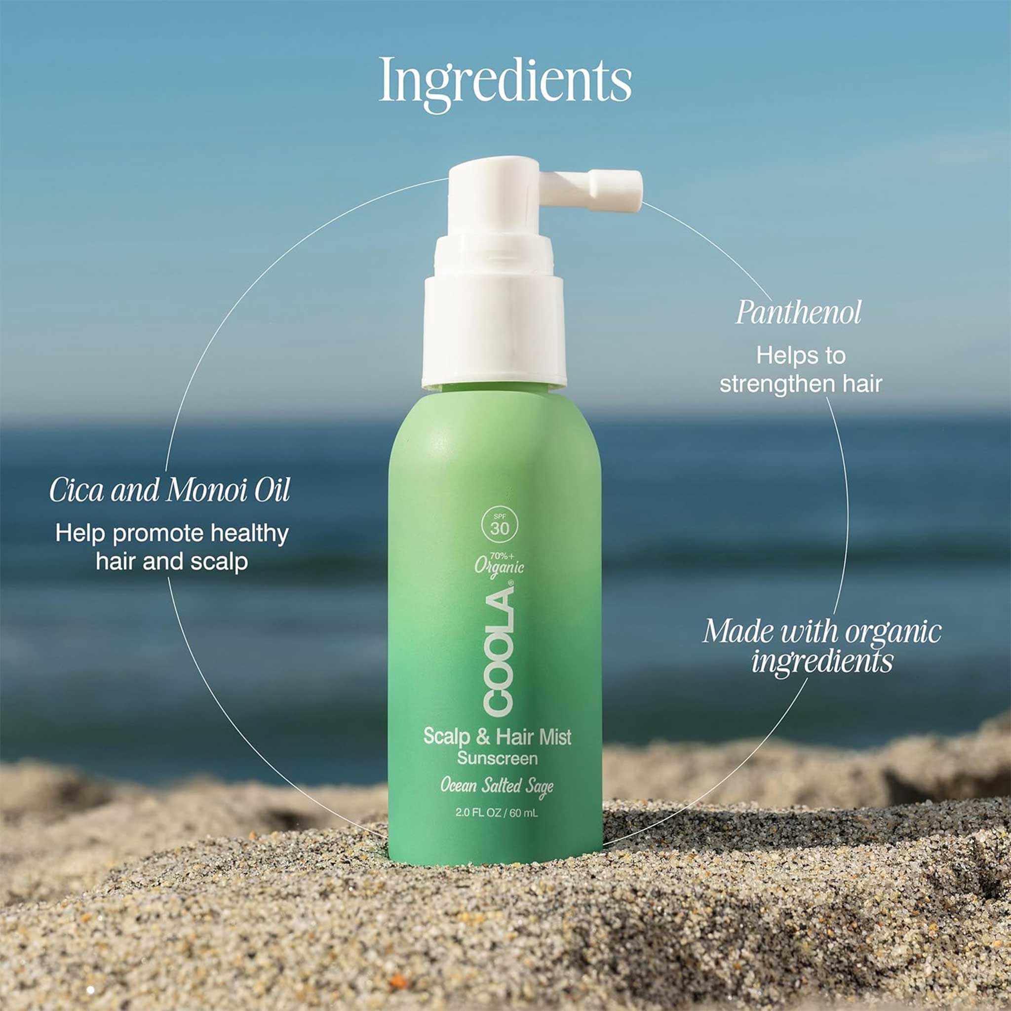 COOLA Scalp & Hair Mist Sunscreen SPF 30 – Organic UV Protection