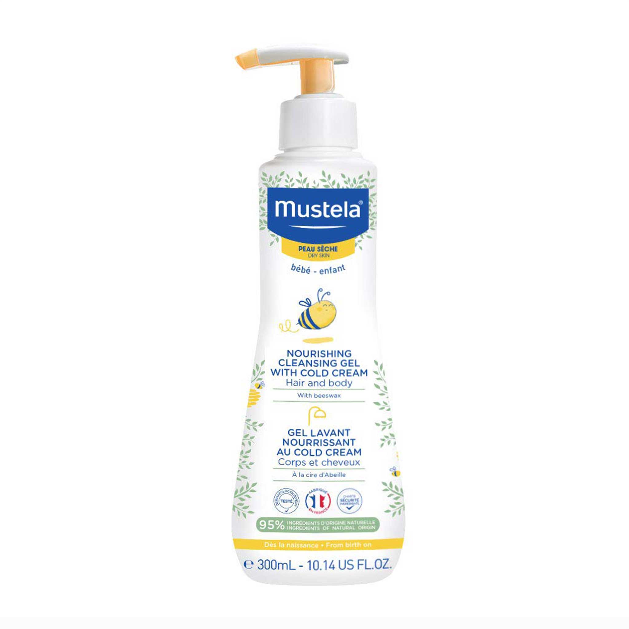 Mustela Nourishing Cleansing Gel with Cold Cream – Hydrating Hair & Body Wash