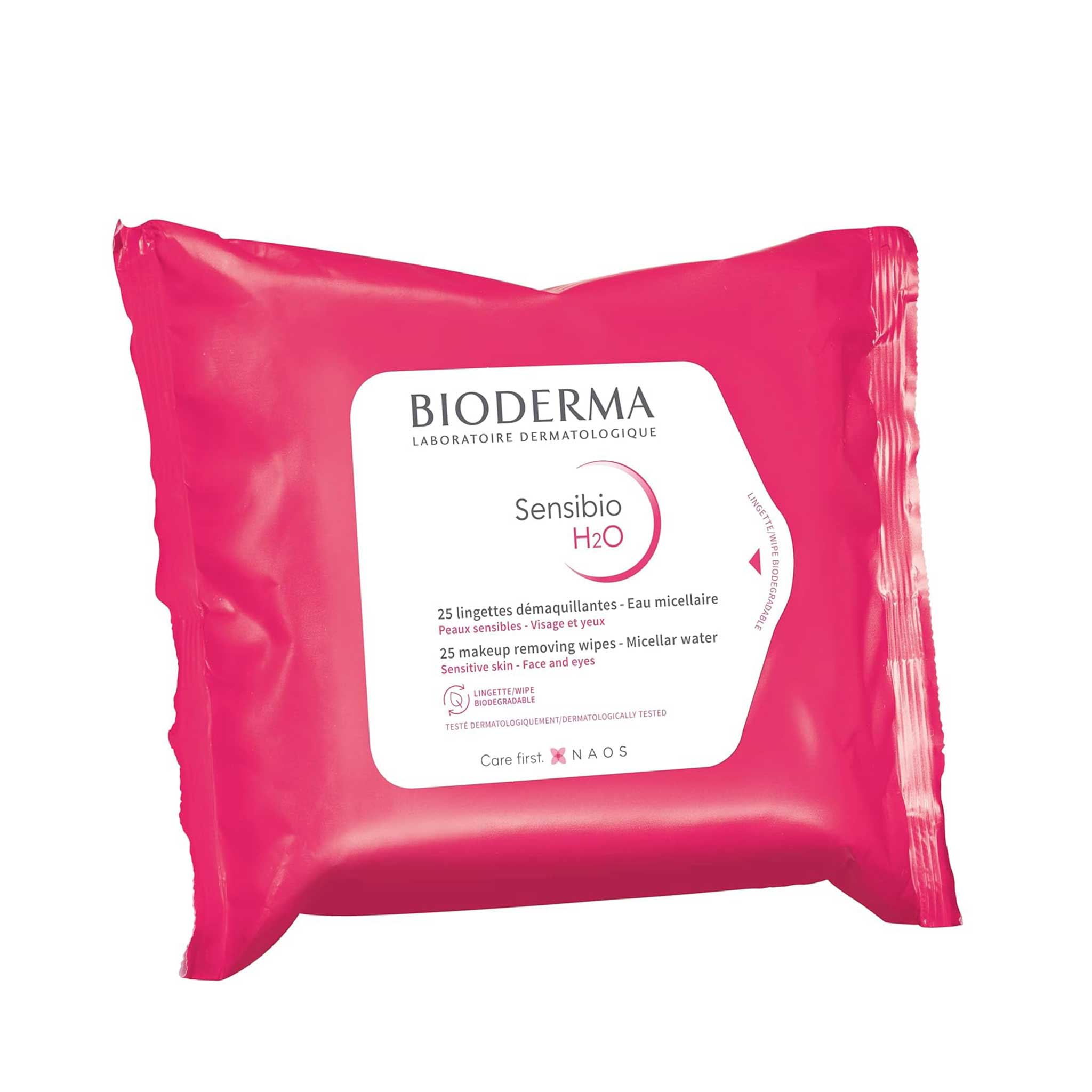 Bioderma Sensibio H2O Face Wipes – 25 Biodegradable Cleansing Wipes