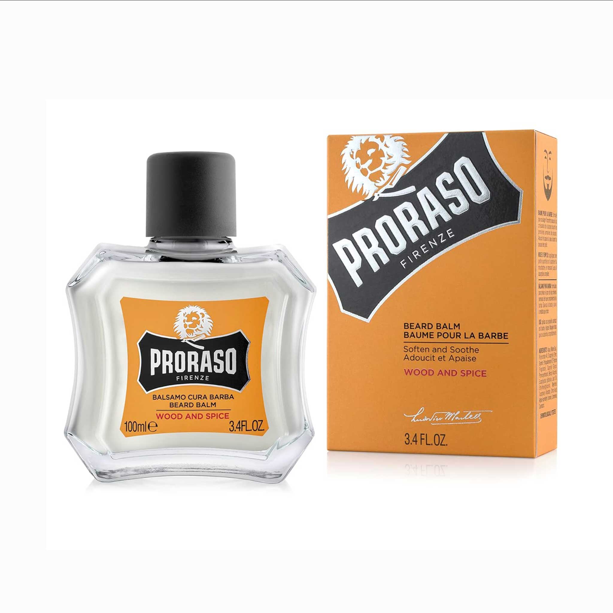 PRORASO Wood & Spice Beard Balm – Soothing & Conditioning Formula