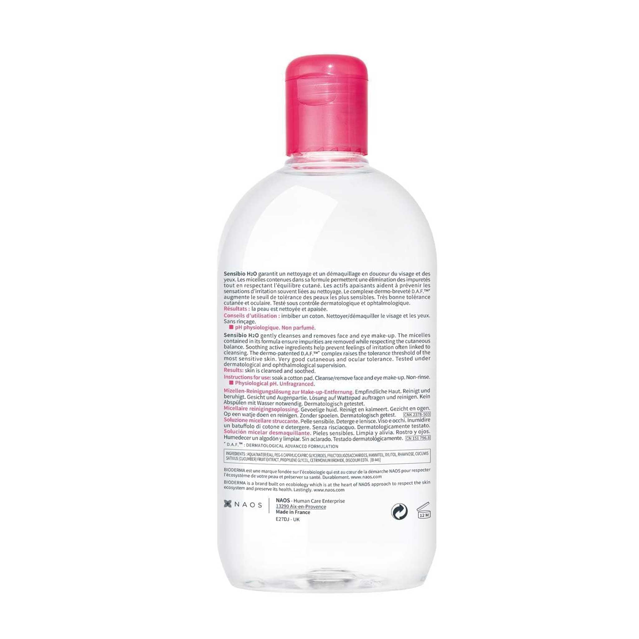 Bioderma Sensibio H2O Micellar Water – Gentle Makeup Remover & Cleanser